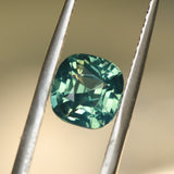 3.0CT CUSHION MADAGASCAR SAPPHIRE, MEDIUM TEAL GREEN, UNHEATED, 7.44X7.2X5.46MM