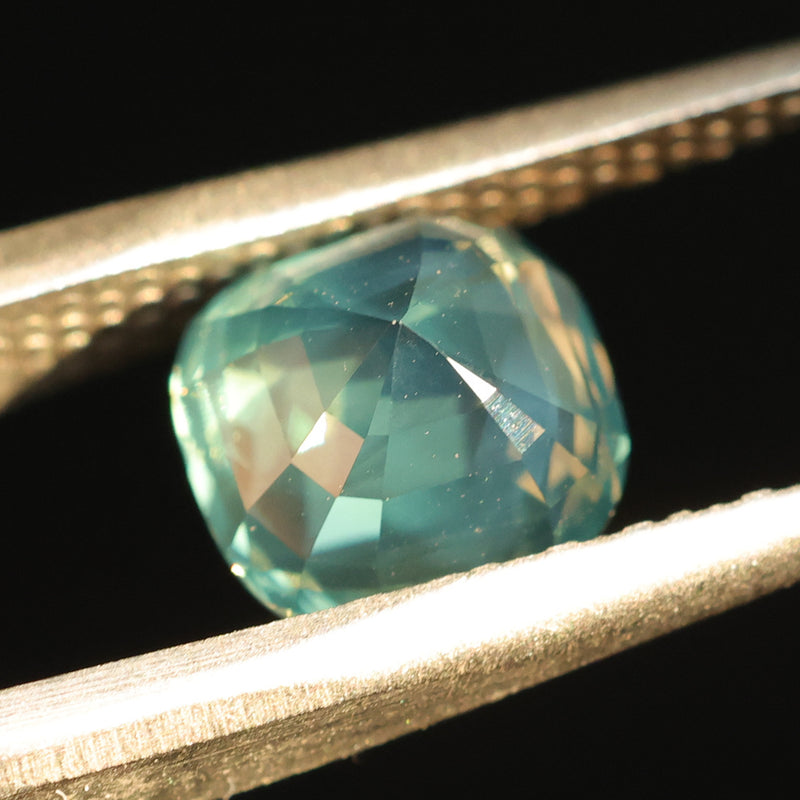 3.0CT CUSHION MADAGASCAR SAPPHIRE, MEDIUM TEAL GREEN, UNHEATED, 7.44X7.2X5.46MM