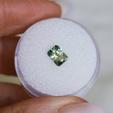 1.12CT RADIANT CUT MONTANA SAPPHIRE, GREEN AND YELLOW, 6.5X4.7X3.6MM