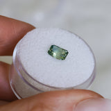 1.12CT RADIANT CUT MONTANA SAPPHIRE, GREEN AND YELLOW, 6.5X4.7X3.6MM