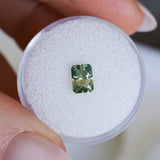 1.12CT RADIANT CUT MONTANA SAPPHIRE, GREEN AND YELLOW, 6.5X4.7X3.6MM