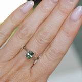 1.12CT RADIANT CUT MONTANA SAPPHIRE, GREEN AND YELLOW, 6.5X4.7X3.6MM