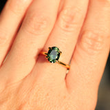 1.90CT OVAL BRILLIANT AUSTRALIAN SAPPHIRE, TEAL GREEN, UNTREATED, 7.95X5.98X4.72MM