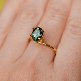 1.90CT OVAL BRILLIANT AUSTRALIAN SAPPHIRE, TEAL GREEN, UNTREATED, 7.95X5.98X4.72MM