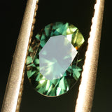 1.90CT OVAL BRILLIANT AUSTRALIAN SAPPHIRE, TEAL GREEN, UNTREATED, 7.95X5.98X4.72MM