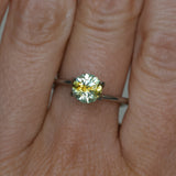 1.39CT ROUND PRECISION CUT MONTANA SAPPHIRE, BICOLOR YELLOW BLUE, 6.6X4.3MM