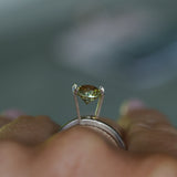 1.39CT ROUND PRECISION CUT MONTANA SAPPHIRE, BICOLOR YELLOW BLUE, 6.6X4.3MM
