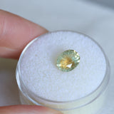 1.75CT PRECISION CUT OVAL MONTANA SAPPHIRE, EARTHY COPPER YELLOW TEAL, 7.8X6.3X4.7MM