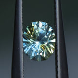 0.86CT PRECISION CUT OVAL MONTANA SAPPHIRE, PARTI YELLOW BLUE, 6.08X4.8X3.7MM