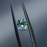 0.86CT PRECISION CUT OVAL MONTANA SAPPHIRE, PARTI YELLOW BLUE, 6.08X4.8X3.7MM