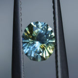 0.86CT PRECISION CUT OVAL MONTANA SAPPHIRE, PARTI YELLOW BLUE, 6.08X4.8X3.7MM