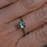 0.86CT PRECISION CUT OVAL MONTANA SAPPHIRE, PARTI YELLOW BLUE, 6.08X4.8X3.7MM