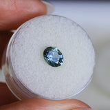 1.34CT UNTREATED OVAL NIGERIAN SAPPHIRE, PARTI BLUE SILVER TEAL, 7.20X5.92X4.27MM