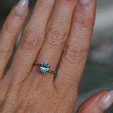 1.34CT UNTREATED OVAL NIGERIAN SAPPHIRE, PARTI BLUE SILVER TEAL, 7.20X5.92X4.27MM