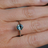 1.34CT UNTREATED OVAL NIGERIAN SAPPHIRE, PARTI BLUE SILVER TEAL, 7.20X5.92X4.27MM