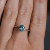 1.34CT UNTREATED OVAL NIGERIAN SAPPHIRE, PARTI BLUE SILVER TEAL, 7.20X5.92X4.27MM