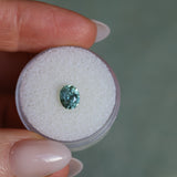 1.24CT PRECISION CUT OVAL MONTANA SAPPHIRE, EARTHY CARIBBEAN TEAL, 6.6X5.4X4.2MM