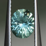 1.24CT PRECISION CUT OVAL MONTANA SAPPHIRE, EARTHY CARIBBEAN TEAL, 6.6X5.4X4.2MM