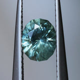 1.24CT PRECISION CUT OVAL MONTANA SAPPHIRE, EARTHY CARIBBEAN TEAL, 6.6X5.4X4.2MM
