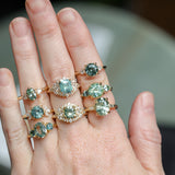 3.50ct Oval Untreated Montana Sapphire and Tapered Baguette Diamond Stackable 4 Prong Ring With Euro Shank in 18k Yellow Gold