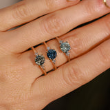 1.12ct Untreated Light Blue Montana Sapphire and Princess Cut Diamond Rapids Low Profile Ring in 14k Yellow Gold