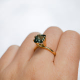 3.35CT UNTREATED CUSHION MADAGASCAR SAPPHIRE, OLIVE GREEN, 8.5X7.8X5.2MM