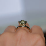 2.86ct Untreated Seafoam Pear Madagascar Sapphire Prong Set Ripple Contour Solitaire in 14k Yellow Gold