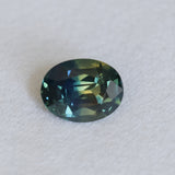 4.53CT OVAL MADAGASCAR SAPPHIRE, PARTI BLUE GREEN YELLOW, UNTREATED, 11.3X8.7X5.7MM