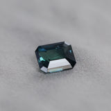 2.52CT EMERALD CUT MADAGASCAR SAPPHIRE, DEEP TEAL, 8.5X6.9X4.4MM