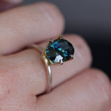 4.53CT OVAL MADAGASCAR SAPPHIRE, PARTI BLUE GREEN YELLOW, UNTREATED, 11.3X8.7X5.7MM