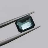 2.52CT EMERALD CUT MADAGASCAR SAPPHIRE, DEEP TEAL, 8.5X6.9X4.4MM
