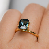 2.52CT EMERALD CUT MADAGASCAR SAPPHIRE, DEEP TEAL, 8.5X6.9X4.4MM