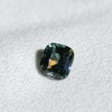 1.75CT CUSHION MADAGASCAR SAPPHIRE, PARTI BICOLOR TEAL ORANGE, 7X6.3X4.5MM