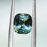 1.75CT CUSHION MADAGASCAR SAPPHIRE, PARTI BICOLOR TEAL ORANGE, 7X6.3X4.5MM