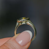 1.52ct Untreated Oval Brilliant Nigerian Parti Sapphire East-West Bezel Solitaire Alluvial Style Ring in 14k Green Gold