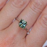 1.75CT CUSHION MADAGASCAR SAPPHIRE, PARTI BICOLOR TEAL ORANGE, 7X6.3X4.5MM