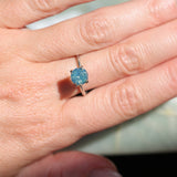 1.72CT ROUND MADAGASCAR SAPPHIRE, OPALESCENT LIGHT BLUE GREEN, UNTREATED, 7.1X4.8MM