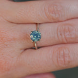 1.72CT ROUND MADAGASCAR SAPPHIRE, OPALESCENT LIGHT BLUE GREEN, UNTREATED, 7.1X4.8MM