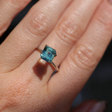 2.06CT MADAGASCAR EMERALD CUT SAPPHIRE, LIGHT TEAL BLUE GREEN BICOLOR, UNTREATED, 7.3X6.8X4.6MM