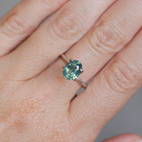 2.08CT OVAL MADAGASCAR SAPPHIRE, MEDIUM GLOWY CARIBBEAN BLUE GREEN, UNTREATED, 8.9X6.7X4.4MM