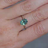 2.08CT OVAL MADAGASCAR SAPPHIRE, MEDIUM GLOWY CARIBBEAN BLUE GREEN, UNTREATED, 8.9X6.7X4.4MM