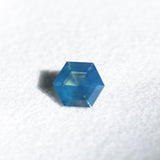 2.08CT MADAGASCAR HEXAGON SAPPHIRE, TEAL BLUE WITH OPALESCENT GLOW, 8.7X6.3X3.8MM