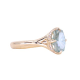 1.75ct Barion Shape Fantasy Cut Carved Montana Sapphire Split Shank Hidden Halo Six Prong Solitaire in 14k Yellow Gold