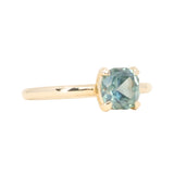 1.69ct Untreated Cushion Cut Blue Montana Sapphire Low Profile 4 Prong Solitaire in 14k Yellow Gold