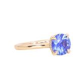 1.60ct Round Blue Untreated Sri Lankan Sapphire Hidden Halo Solitaire in 14k Yellow Gold