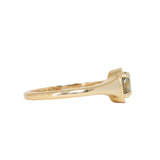 0.85ct Bicolor Round Montana Sapphire Low Profile 4 Prong Signet Solitaire in 14k Yellow Gold