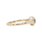 0.88ct Untreated Round Montana Sapphire Low Profile 4 Prong Signet Solitaire in 14k Yellow Gold