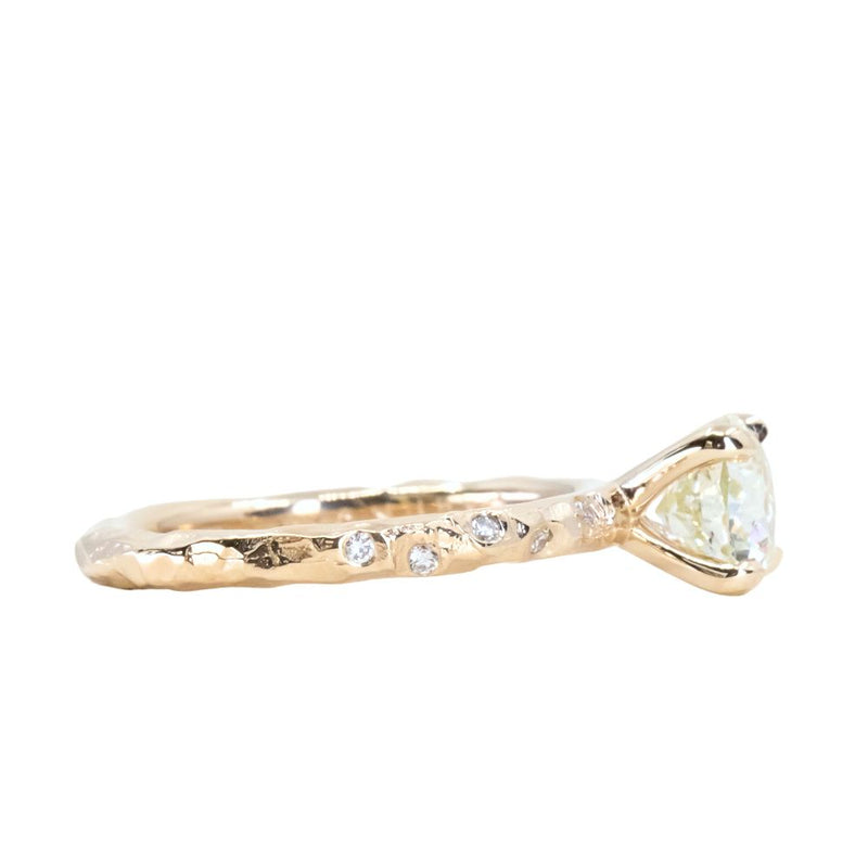1.30ct Round Crown Jubilee® Cut Diamond 4-Prong Evergreen Solitaire with Embedded Diamonds in 14k Yellow Gold