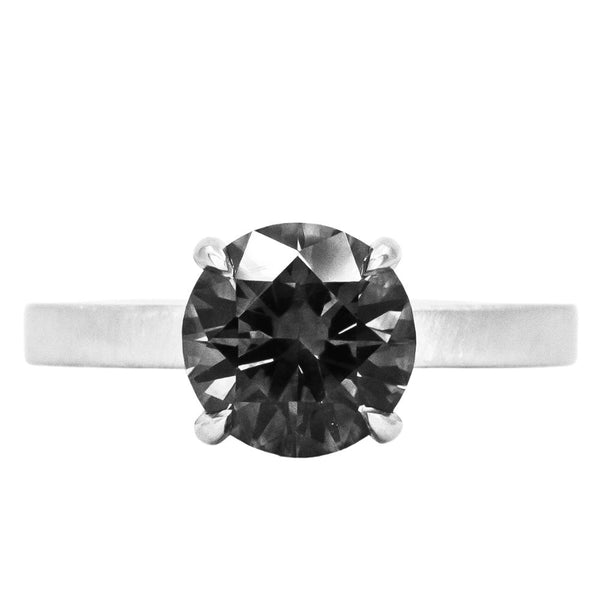 Flat 4-Prong Solitaire, Stackable - Setting