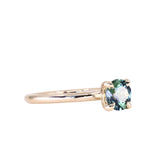 1.00ct Round Teal Madgascar Sapphire Classic Four Prong Solitaire in 14k Yellow Gold